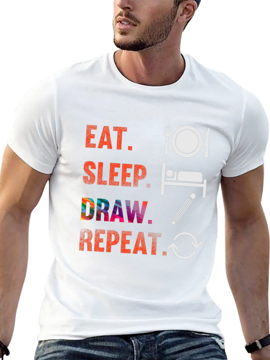 Eat Sleep Draw Repeat Graphic Tee