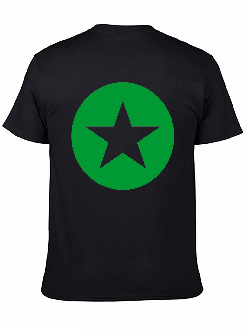 Black T-Shirt with Green Star Circle Graphic