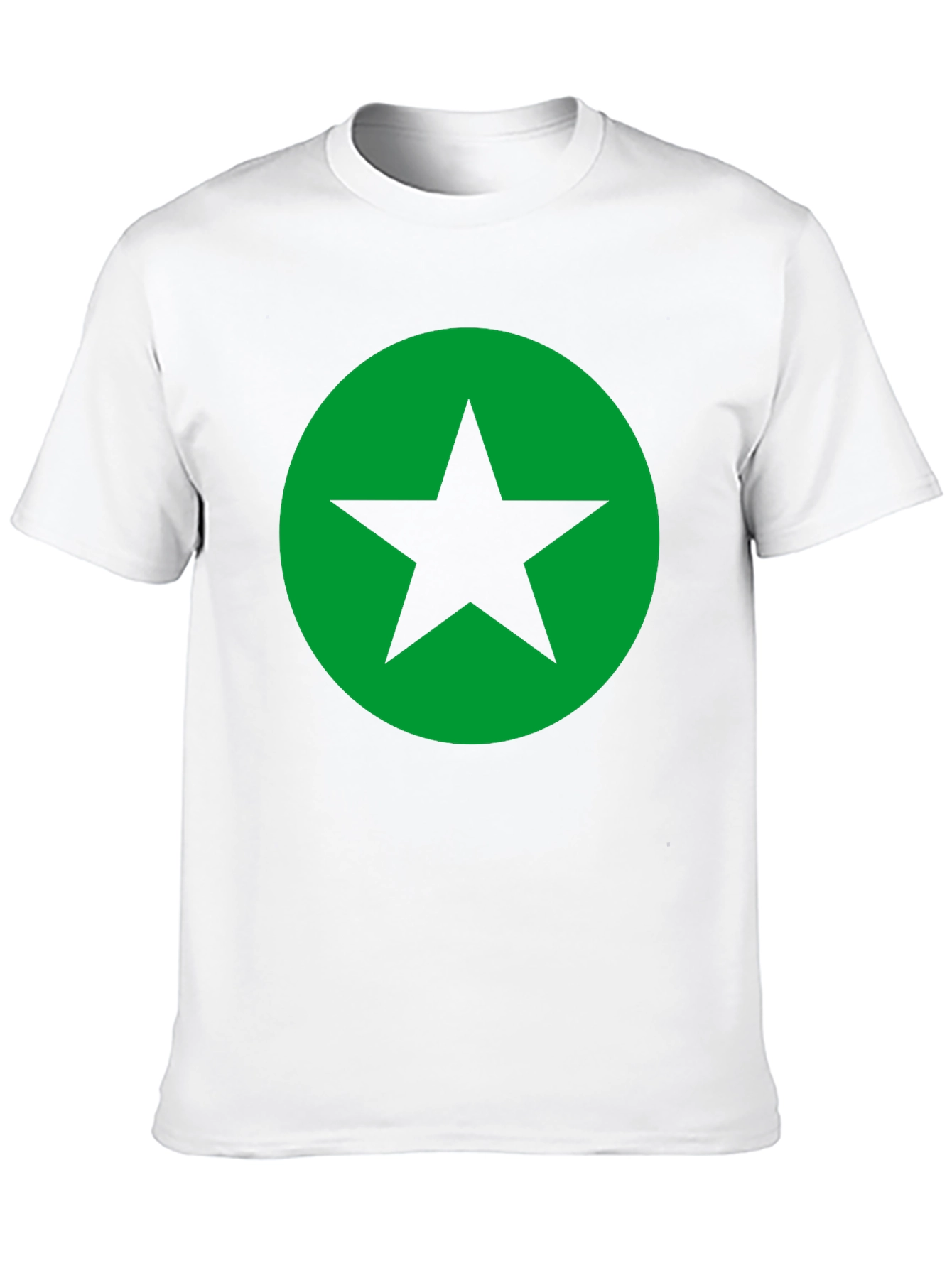 Black T-Shirt with Green Star Circle Graphic
