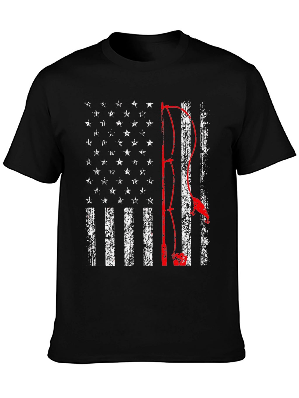 Fishing American Flag Graphic Tee