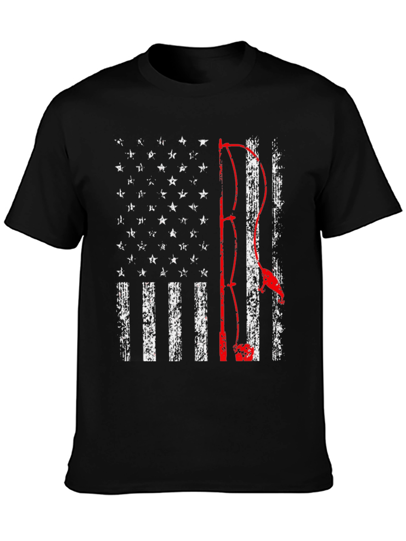 Fishing American Flag Graphic Tee