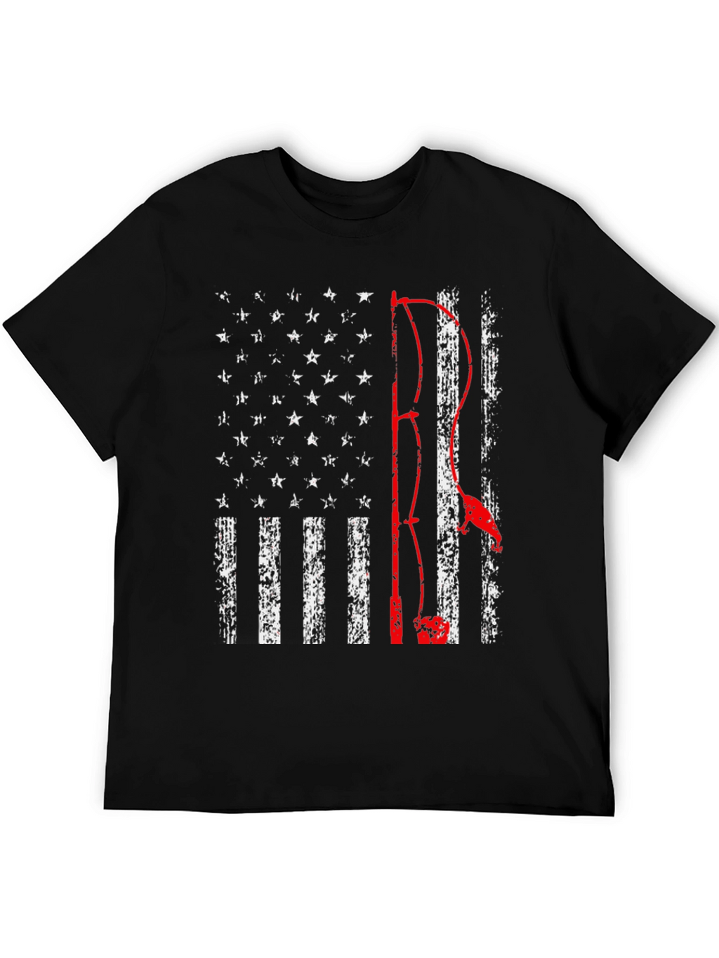 Fishing American Flag Graphic Tee