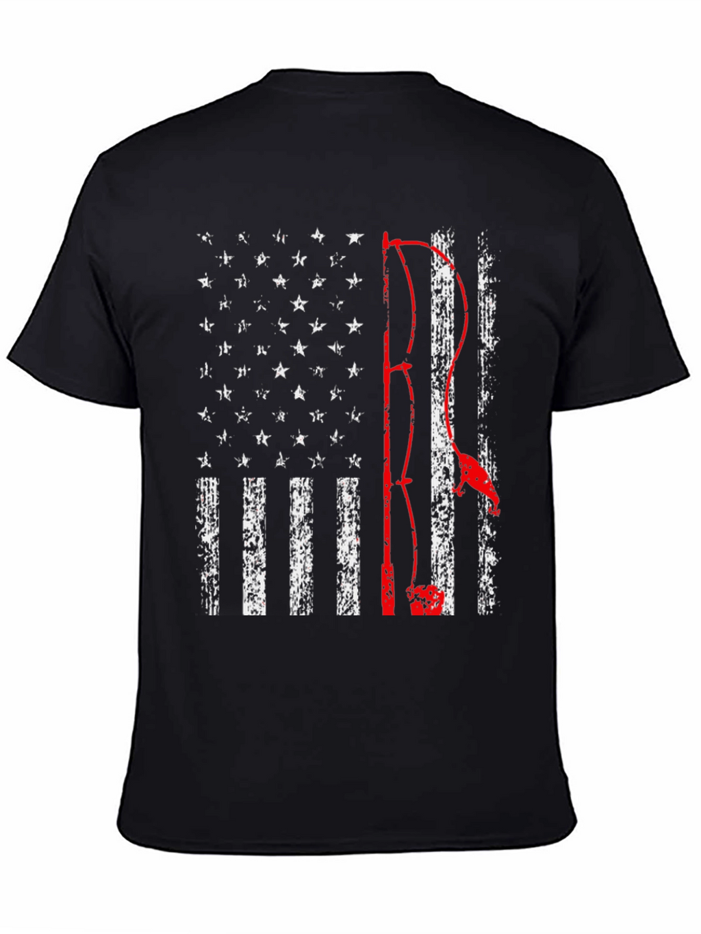 Fishing American Flag Graphic Tee