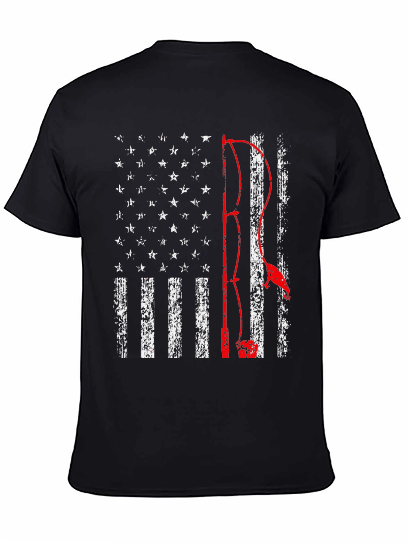 Fishing American Flag Graphic Tee