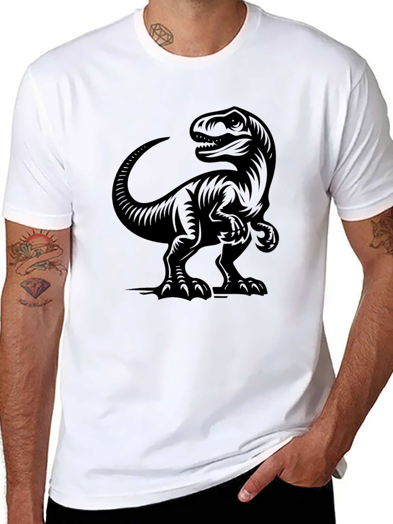 Dinosaur Graphic Black T-Shirt