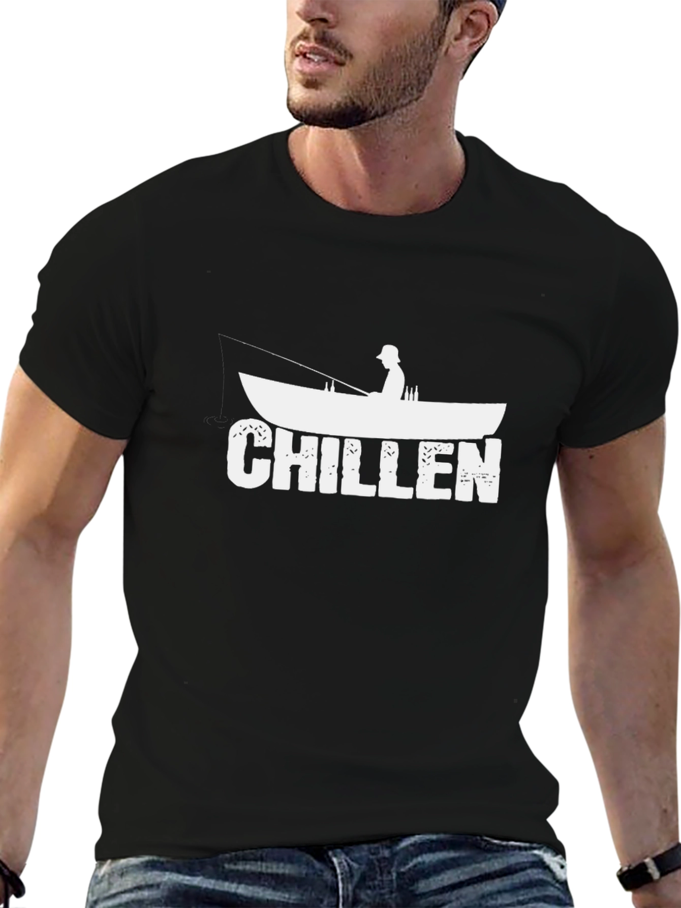 Chillen Fishing Boat Graphic T-Shirt - Relax in Style
