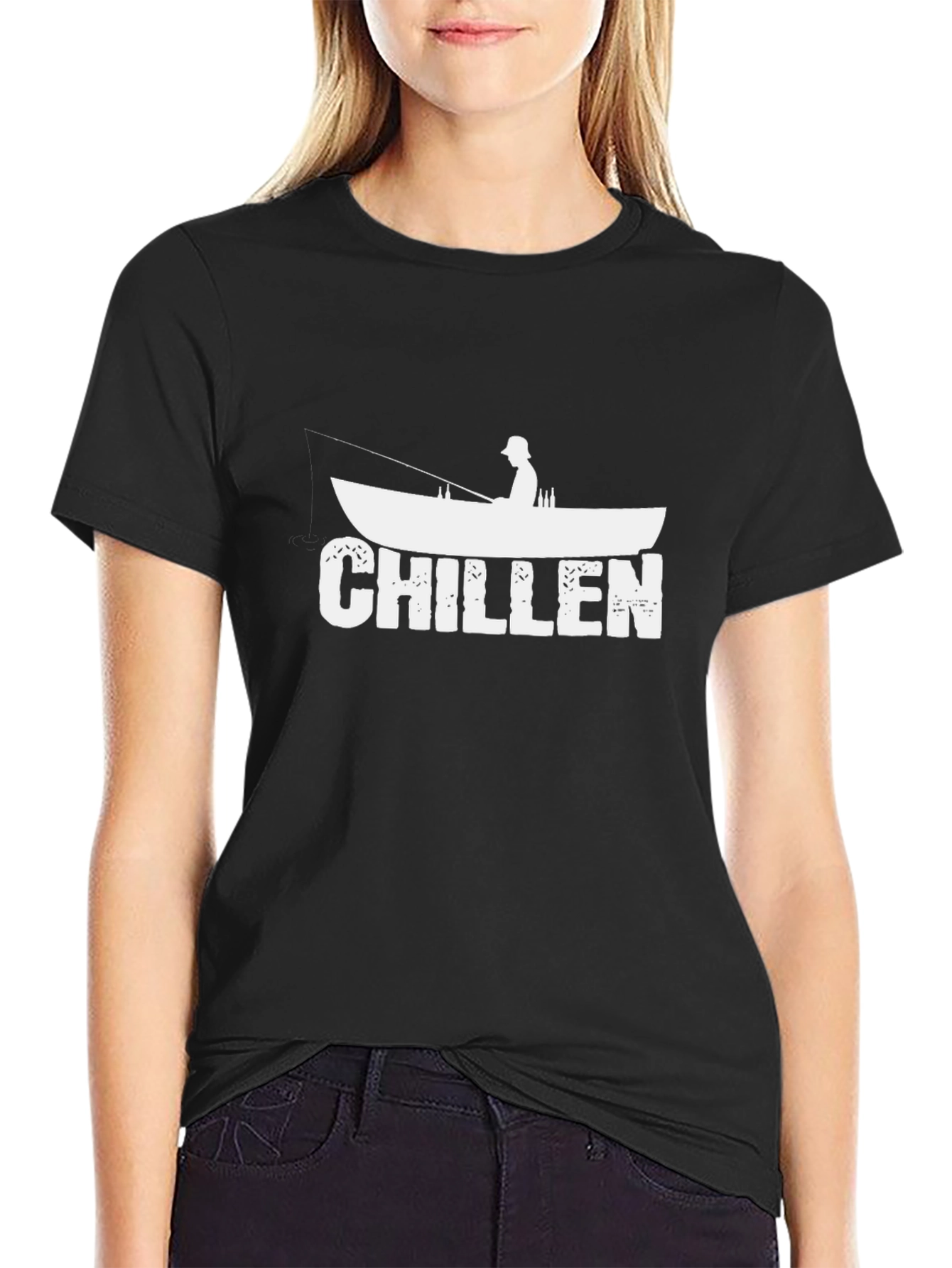 Chillen Fishing Boat Graphic T-Shirt - Relax in Style