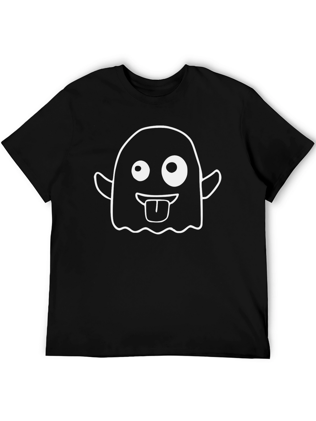 Funny Ghost Graphic Tee - Halloween Black T-Shirt