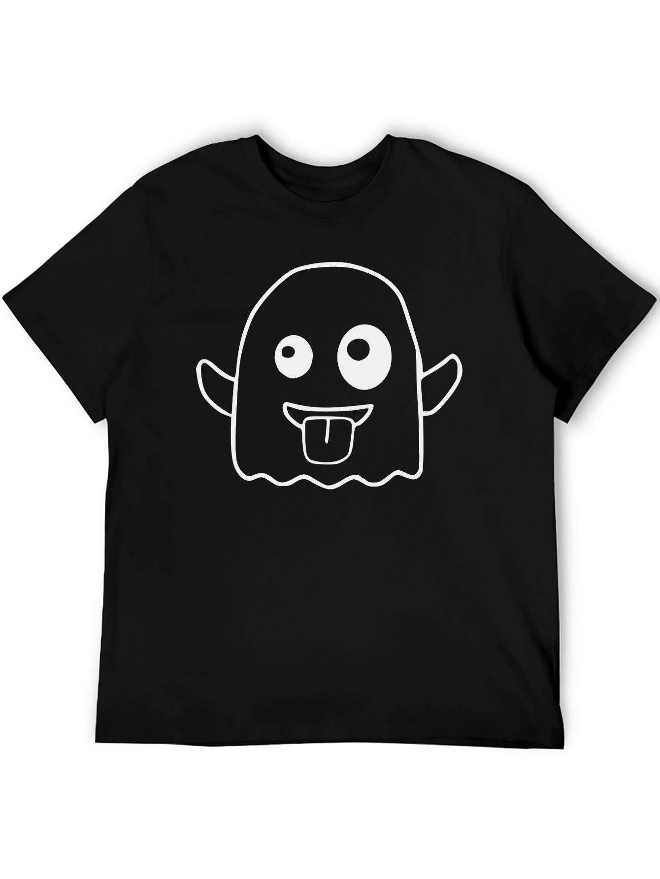 Funny Ghost Graphic Tee - Halloween Black T-Shirt