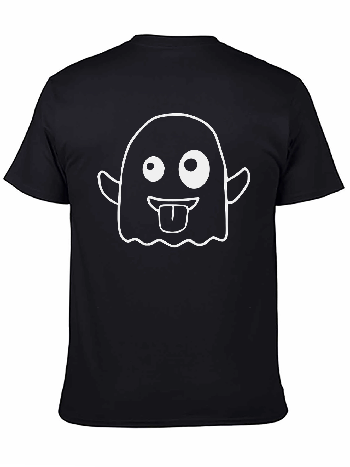 Funny Ghost Graphic Tee - Halloween Black T-Shirt