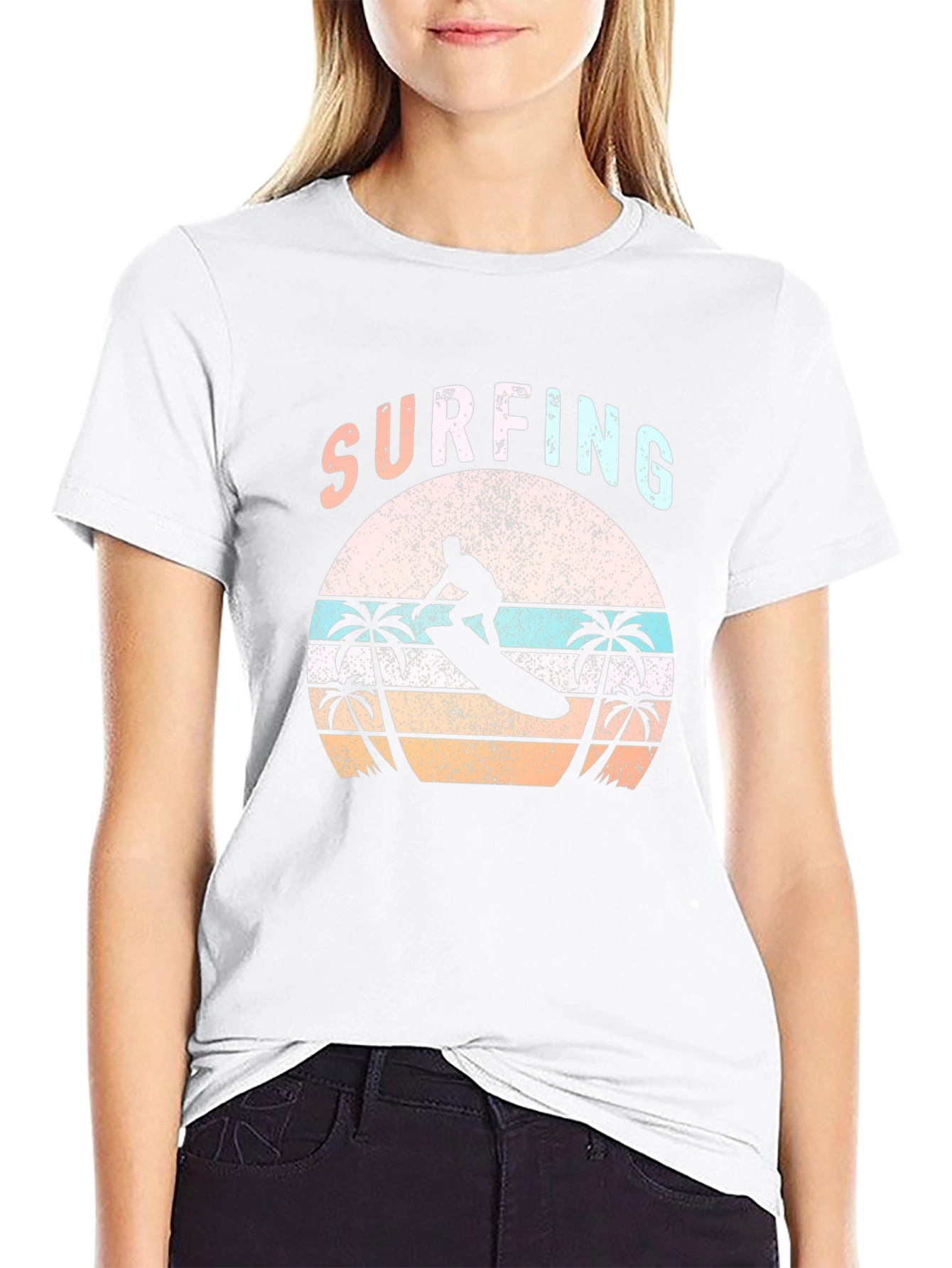 Surfing Graphic Tee - Retro Beach Vibes