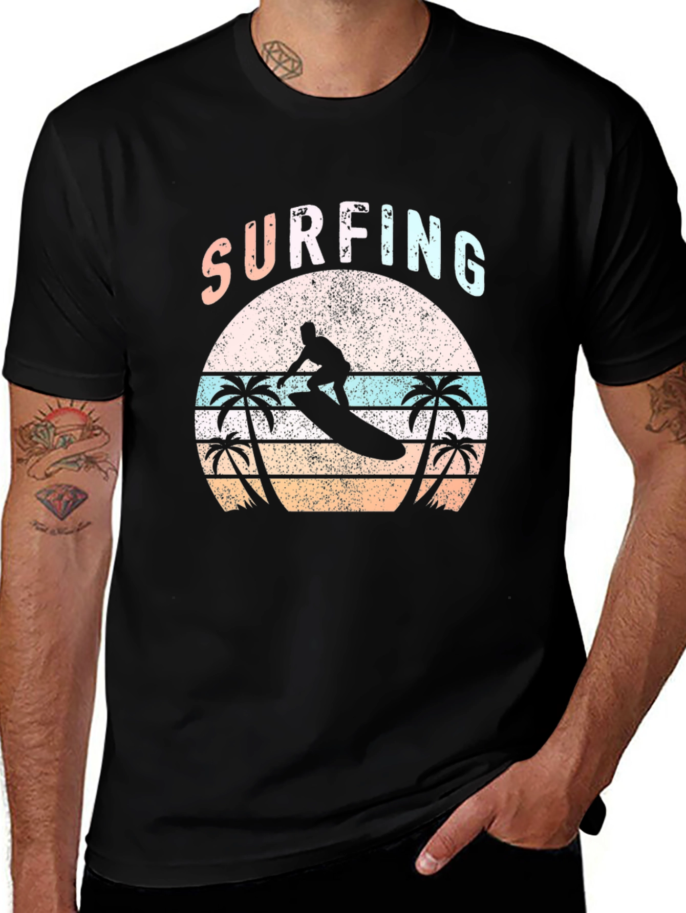 Surfing Graphic Tee - Retro Beach Vibes