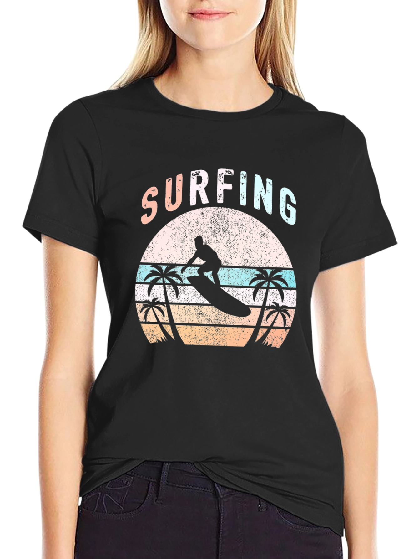 Surfing Graphic Tee - Retro Beach Vibes