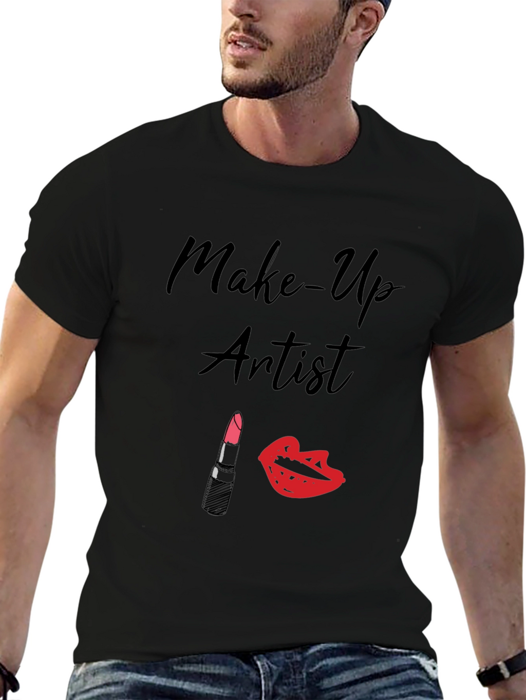 Make-Up Artist Graphic T-Shirt - Black