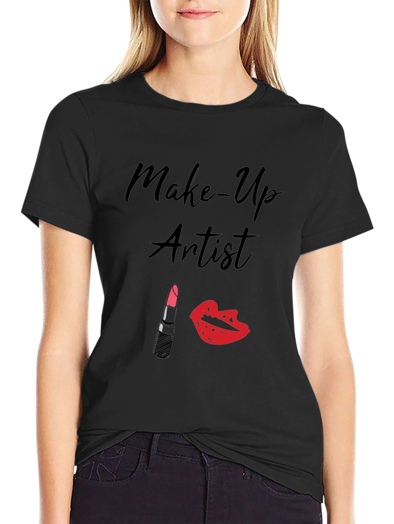 Make-Up Artist Graphic T-Shirt - Black