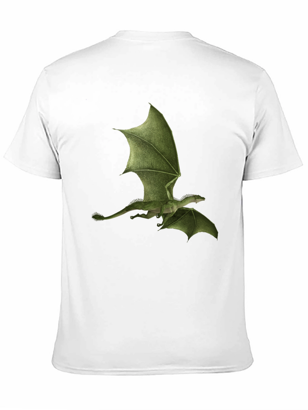 Green Dragon Print Black T-Shirt