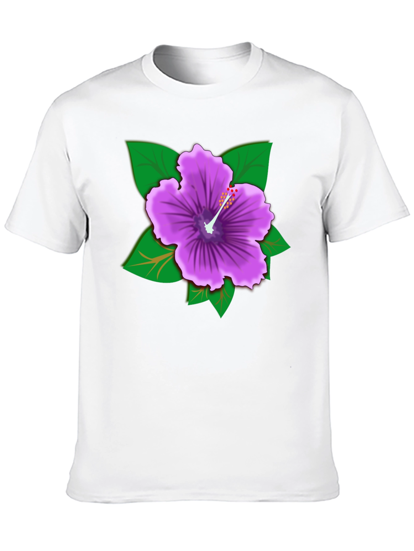 Hibiscus Flower Graphic Tee - Black Cotton Casual Shirt