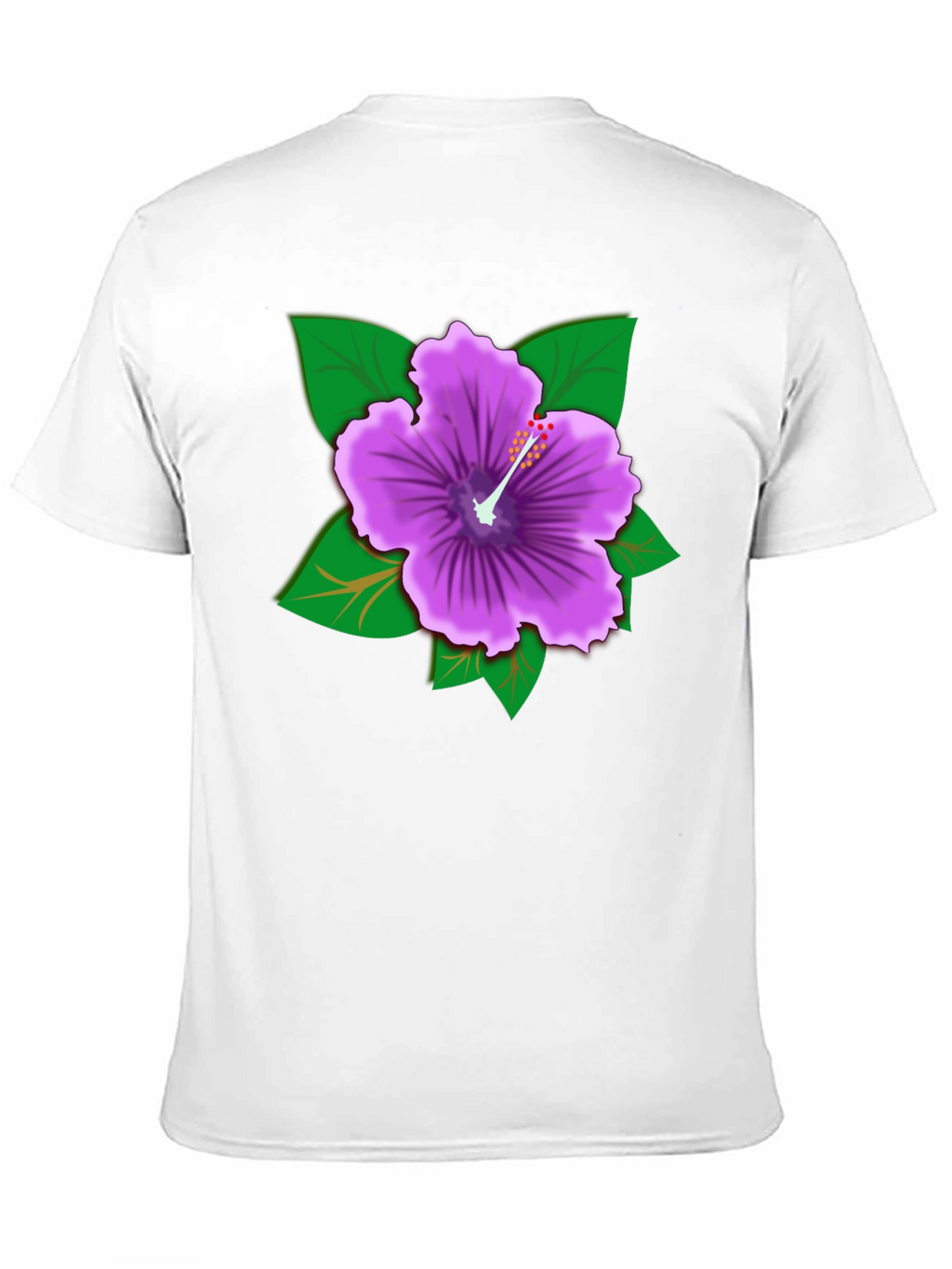 Hibiscus Flower Graphic Tee - Black Cotton Casual Shirt