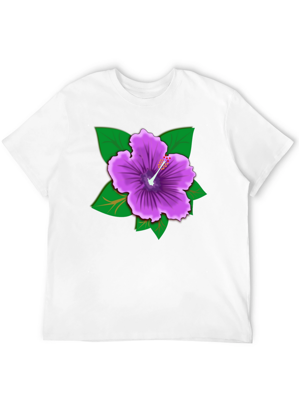 Hibiscus Flower Graphic Tee - Black Cotton Casual Shirt