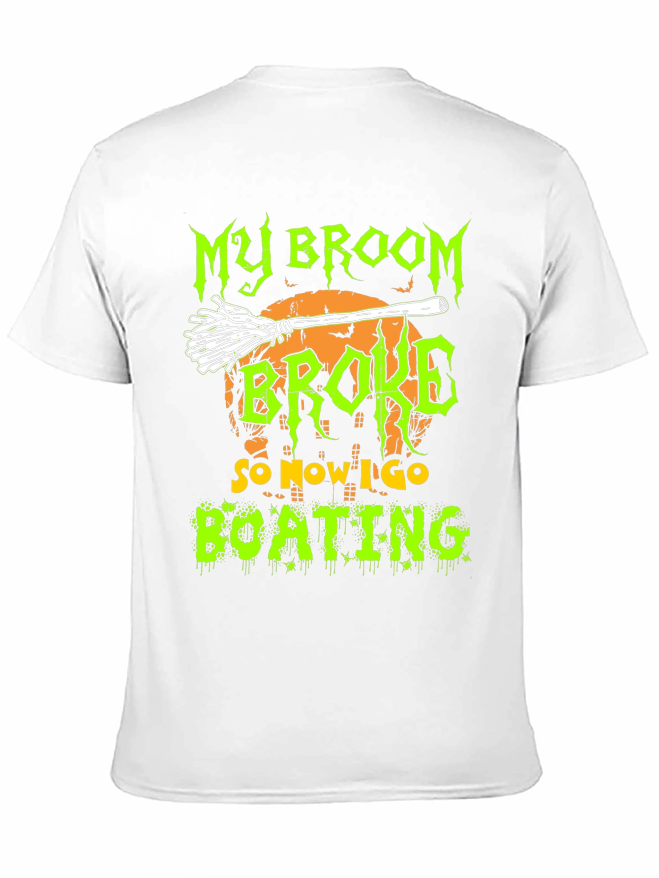 Halloween Broom Boating Graphic Tee