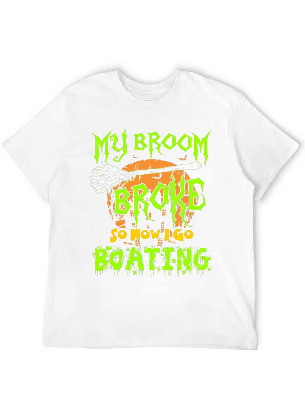 Halloween Broom Boating Graphic Tee