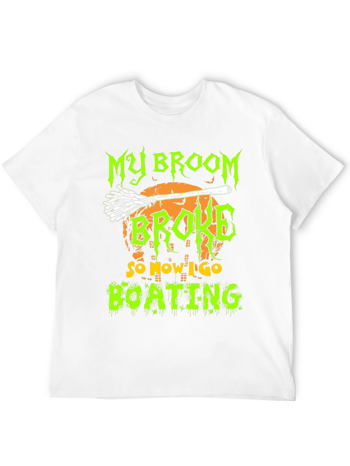 Halloween Broom Boating Graphic Tee