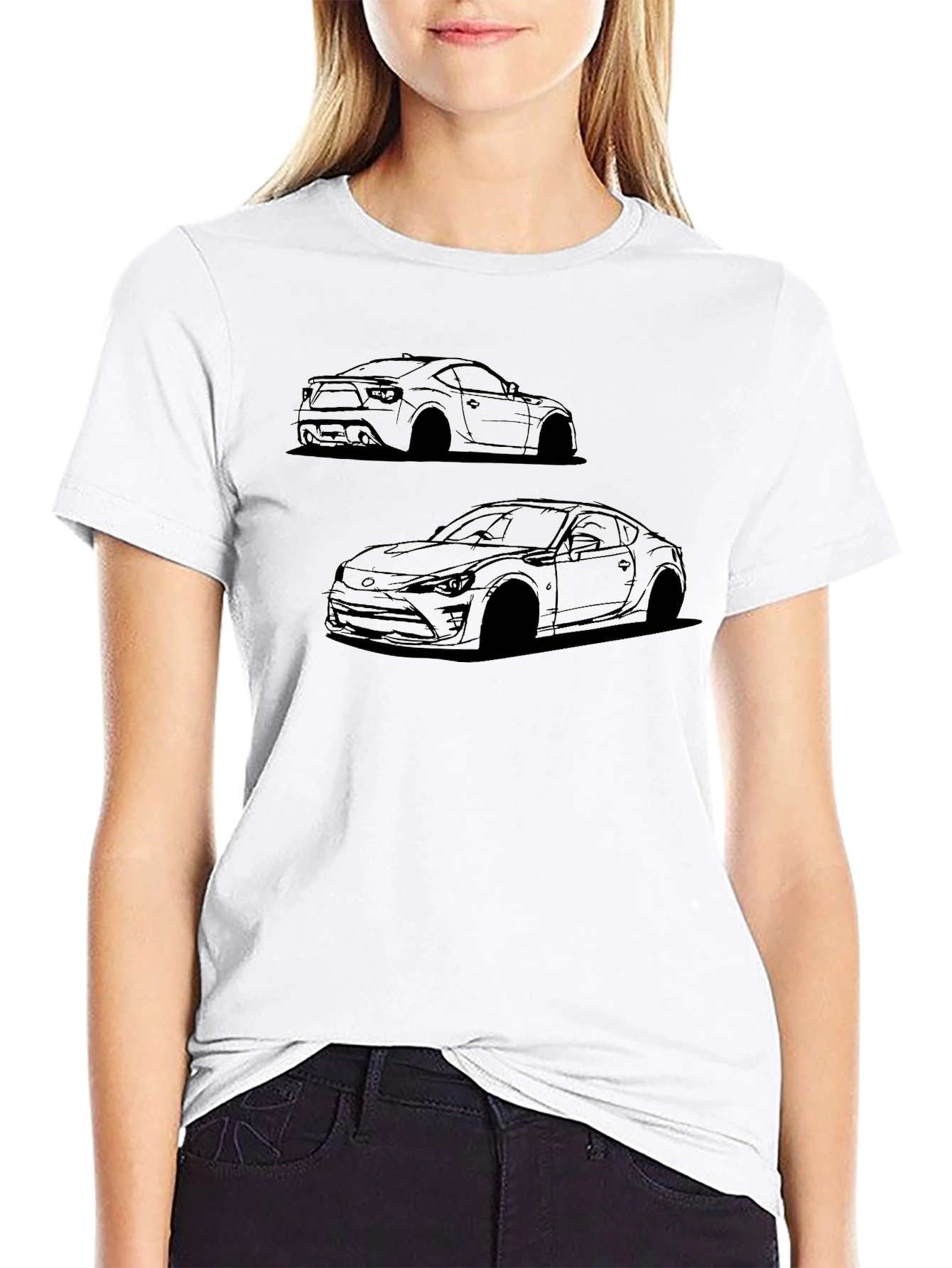 Car Silhouette Graphic Tee - Black