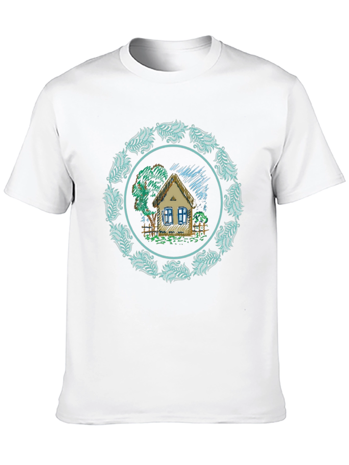 Cottage Circle Graphic T-Shirt