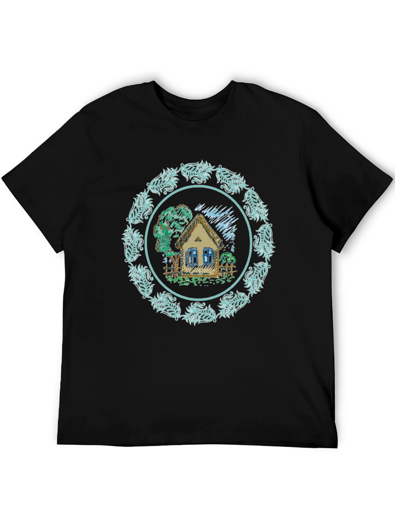 Cottage Circle Graphic T-Shirt