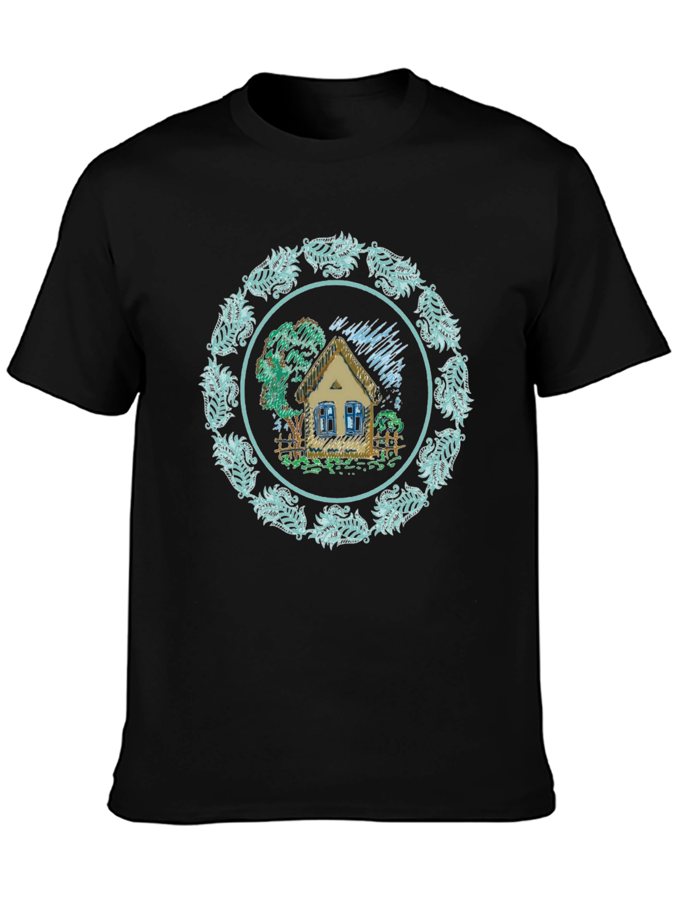 Cottage Circle Graphic T-Shirt