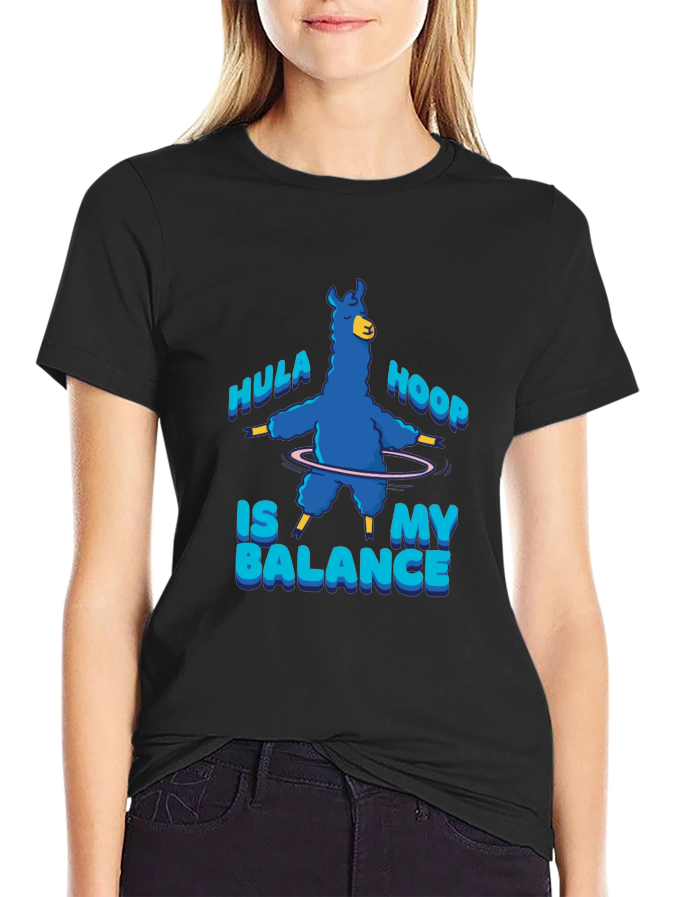 Hula Hoop Llama T-Shirt - Balance in Style