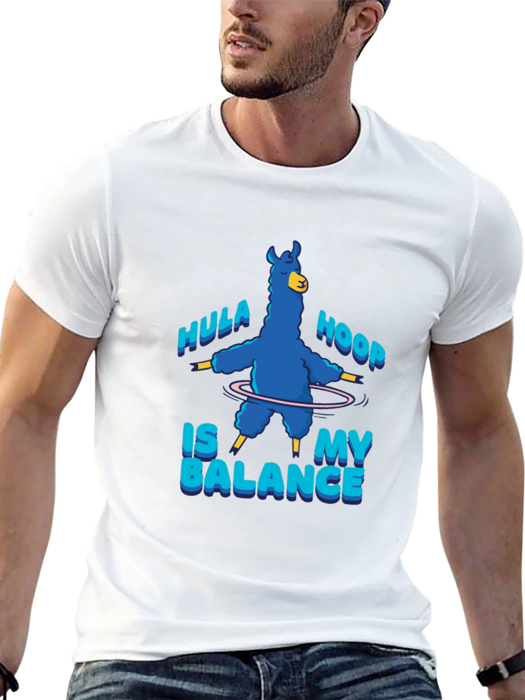 Hula Hoop Llama T-Shirt - Balance in Style