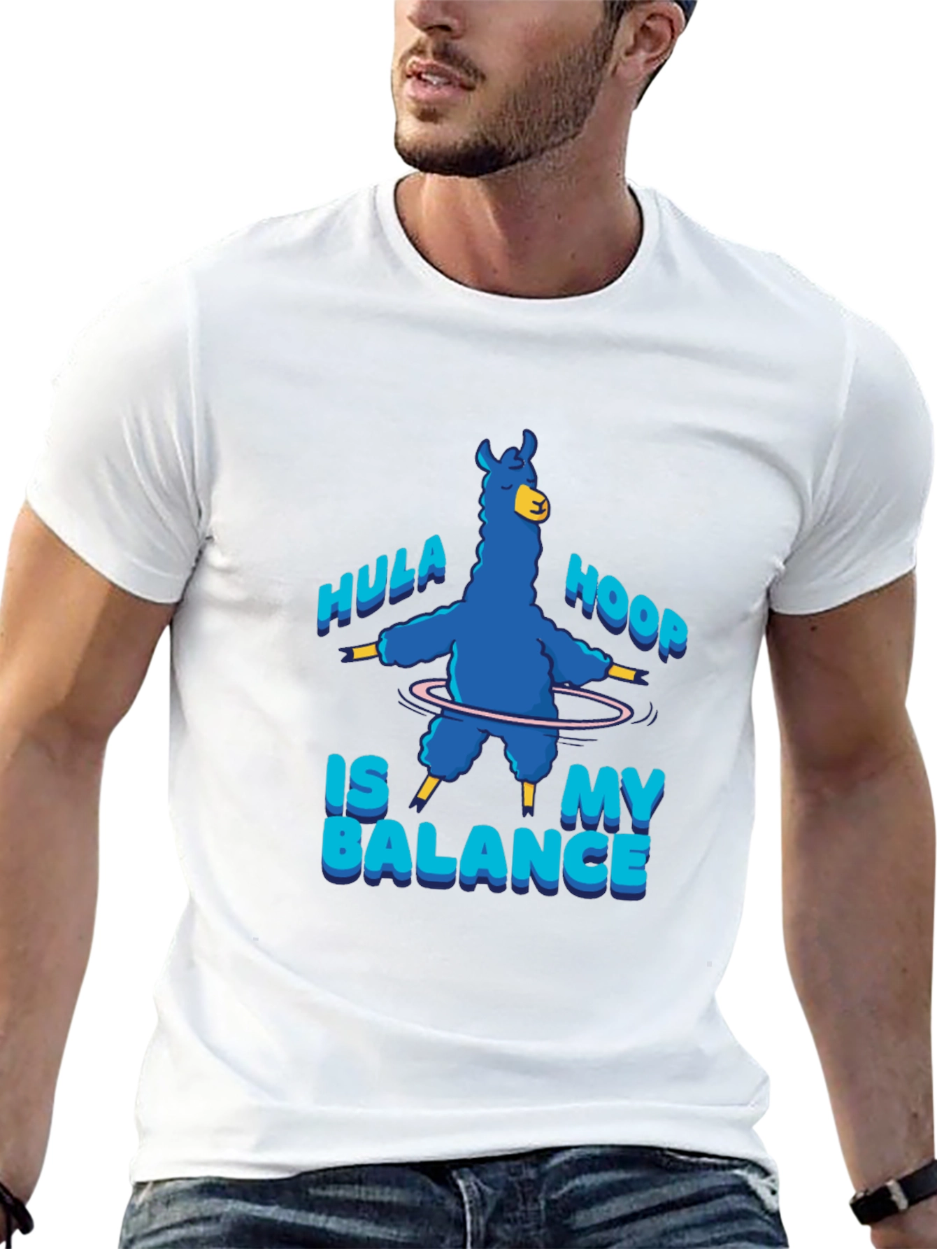Hula Hoop Llama T-Shirt - Balance in Style