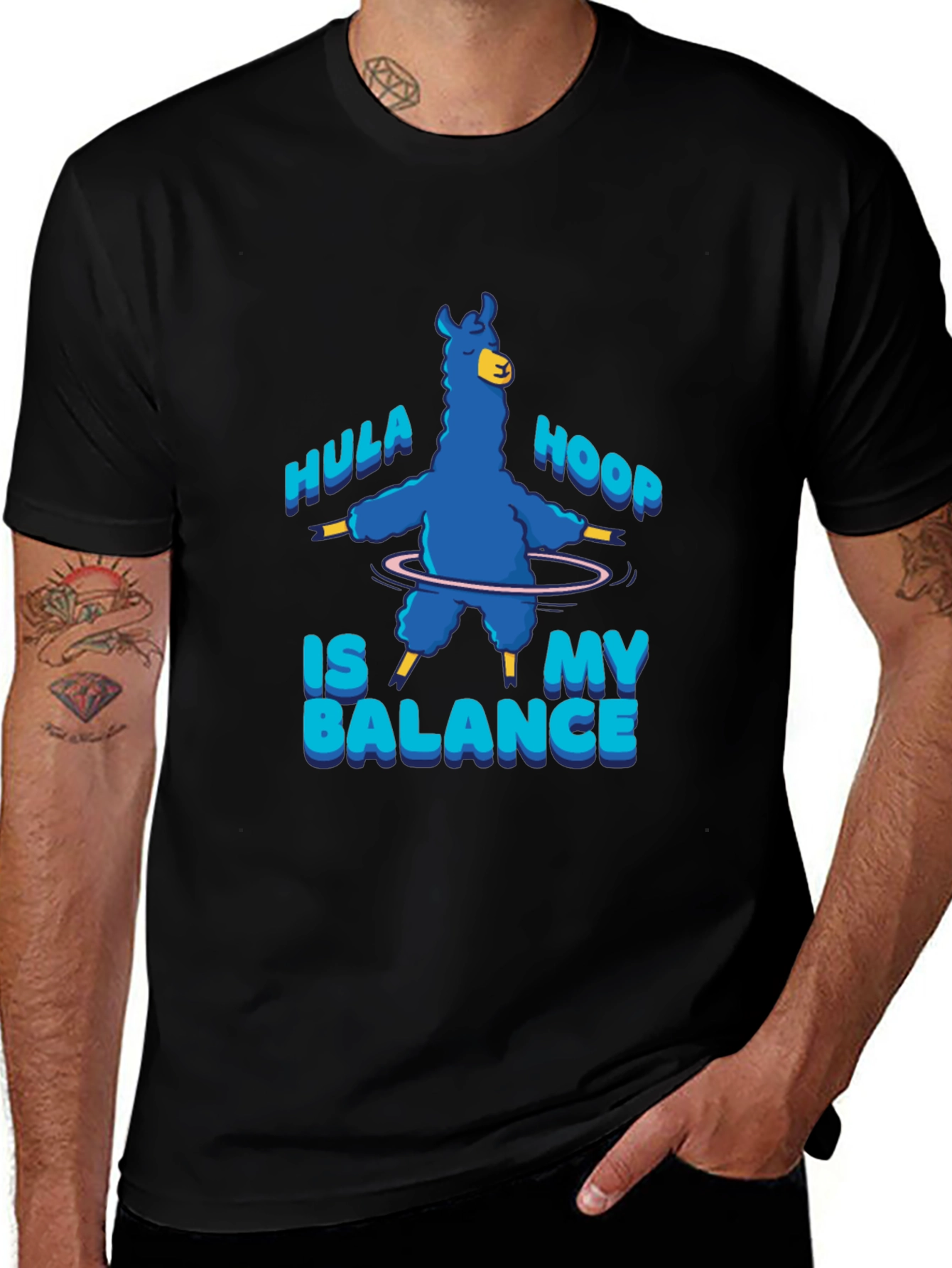 Hula Hoop Llama T-Shirt - Balance in Style