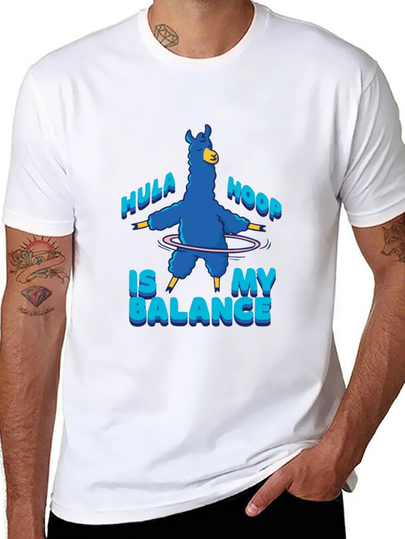 Hula Hoop Llama T-Shirt - Balance in Style