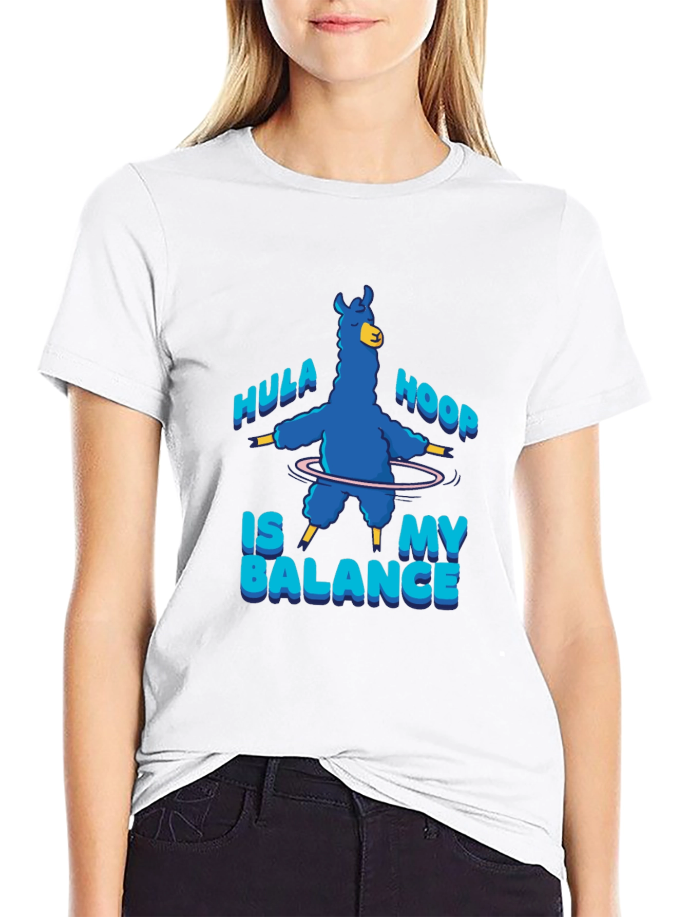 Hula Hoop Llama T-Shirt - Balance in Style