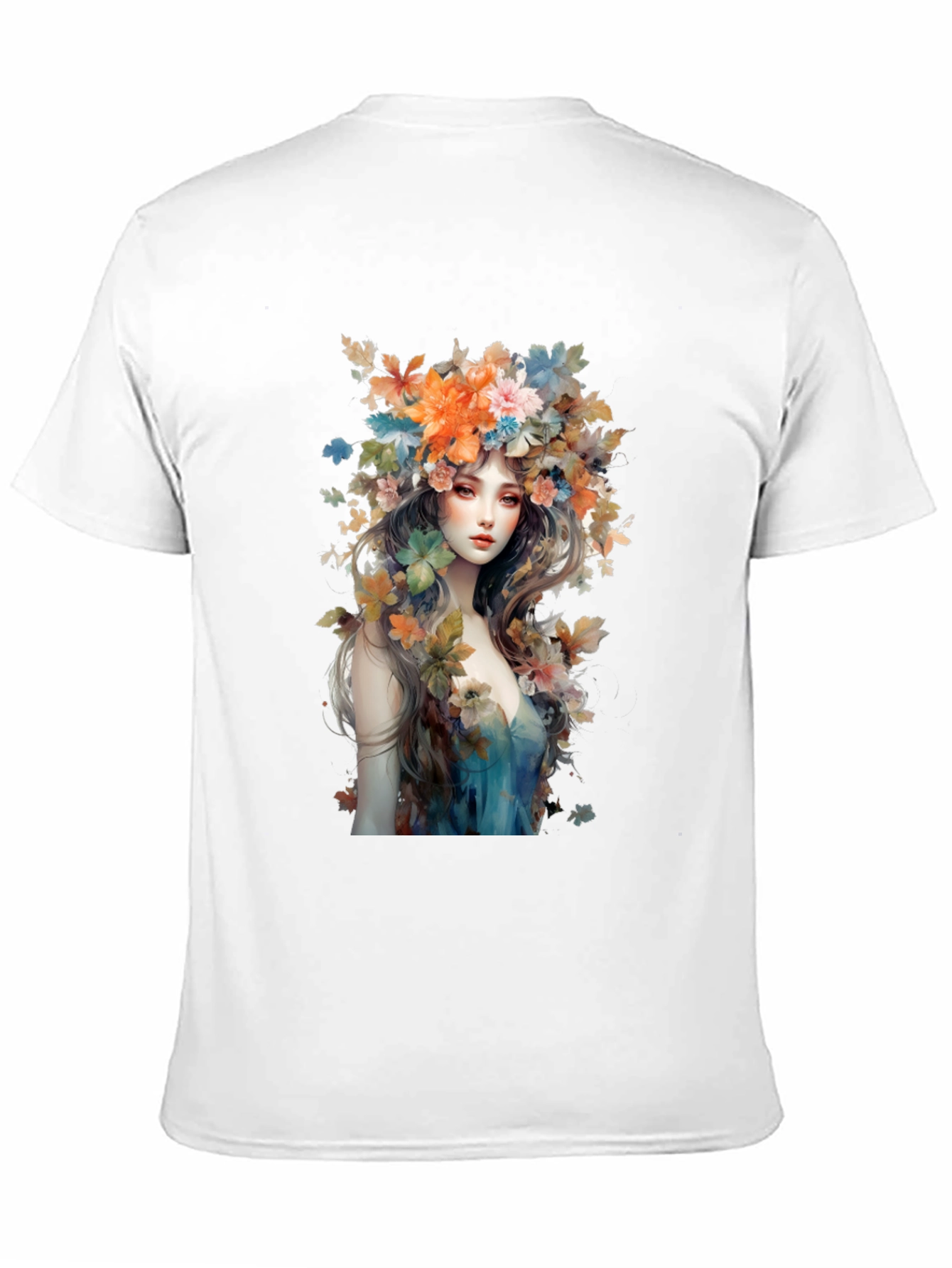 Floral Goddess Graphic Tee - Black Cotton