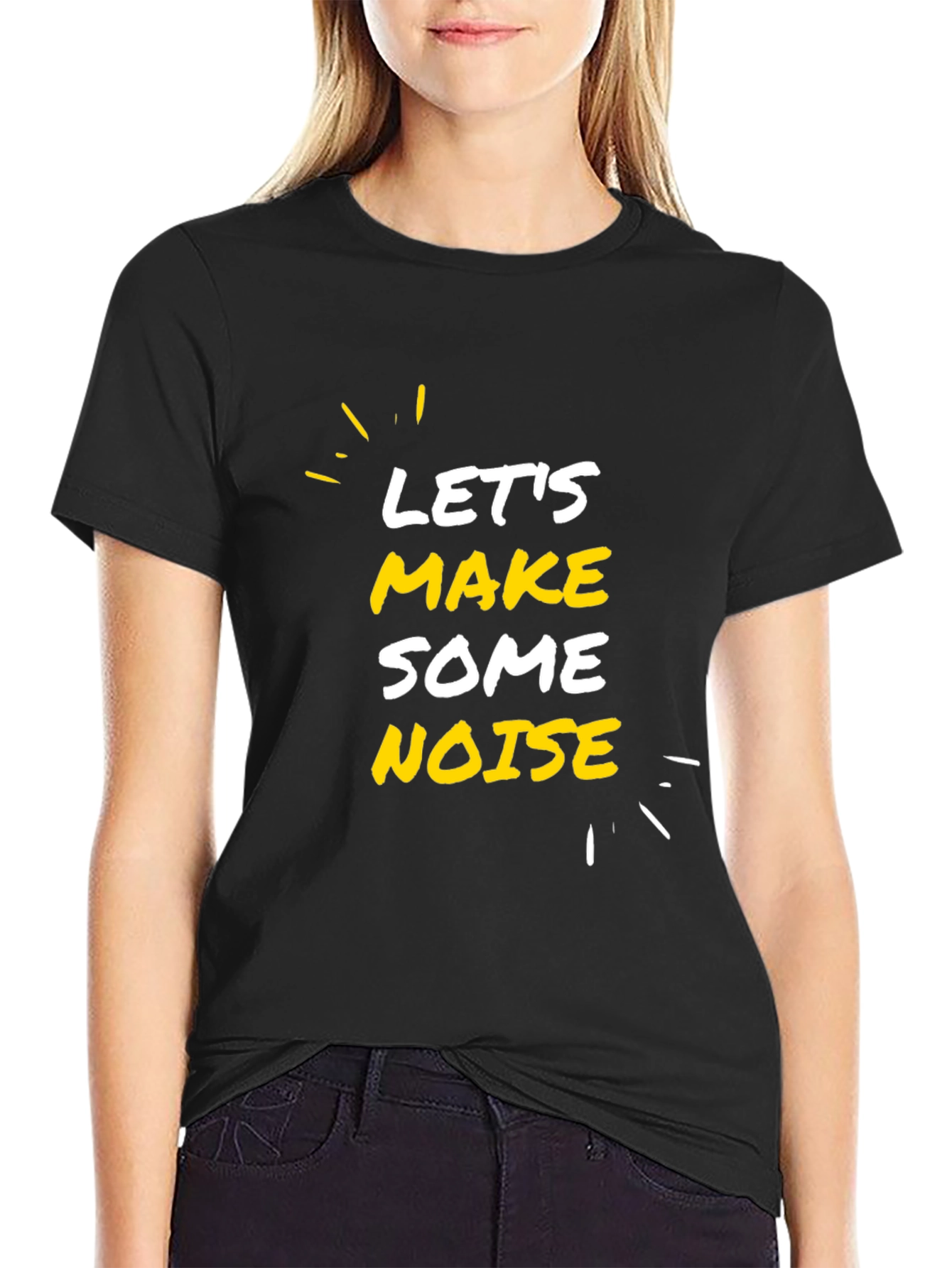 Lets Make Some Noise Black Graphic Tee