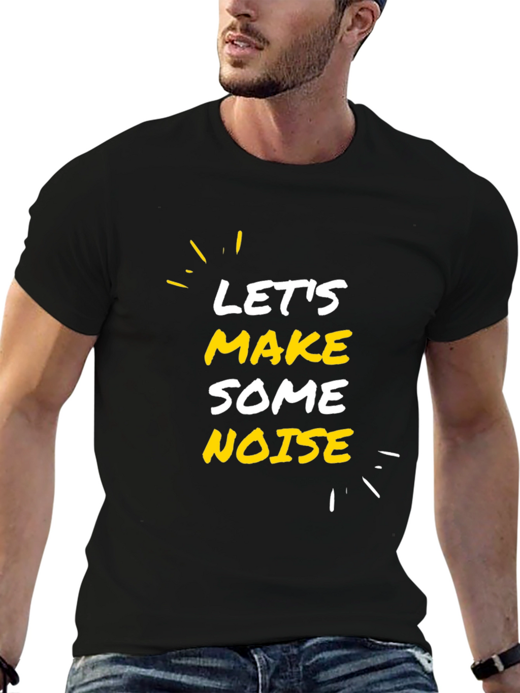 Lets Make Some Noise Black Graphic Tee