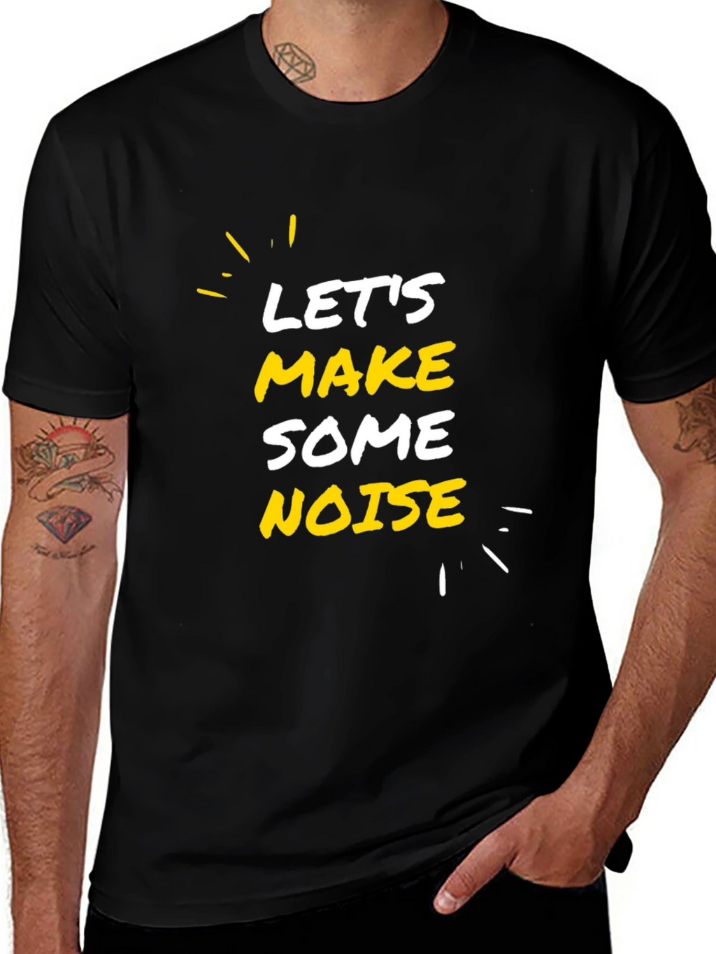 Lets Make Some Noise Black Graphic Tee