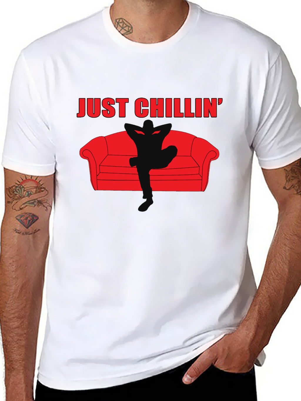 Just Chillin Graphic Black T-Shirt