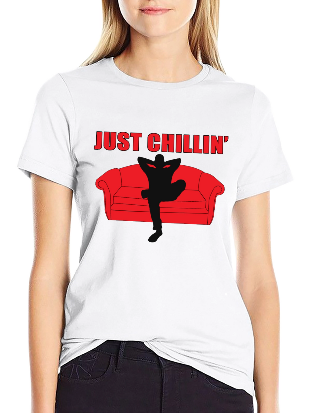 Just Chillin Graphic Black T-Shirt