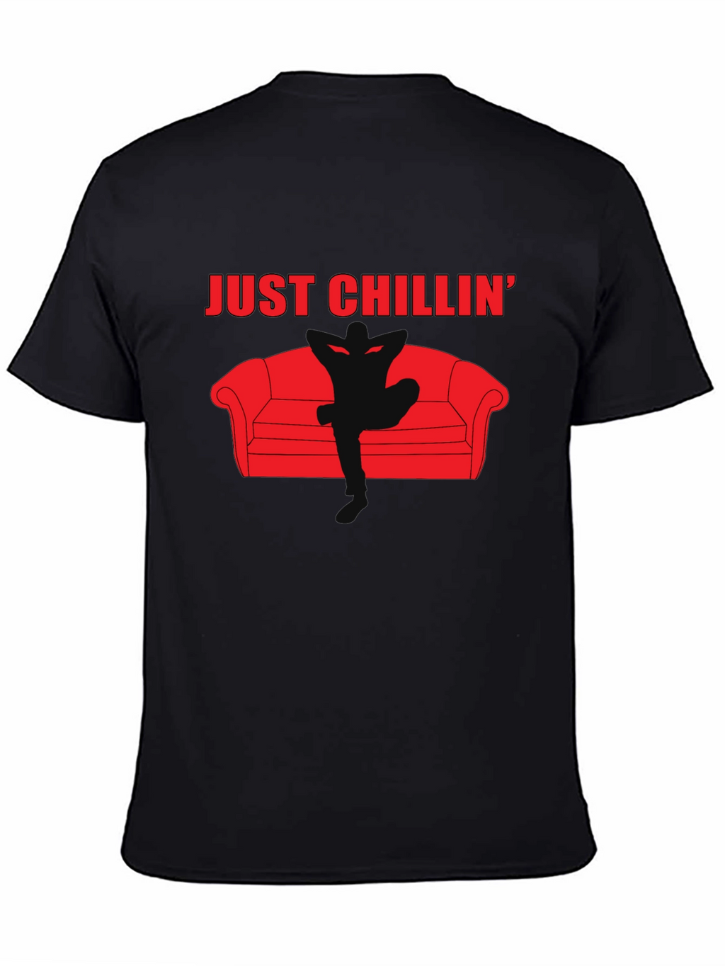 Just Chillin Graphic Black T-Shirt
