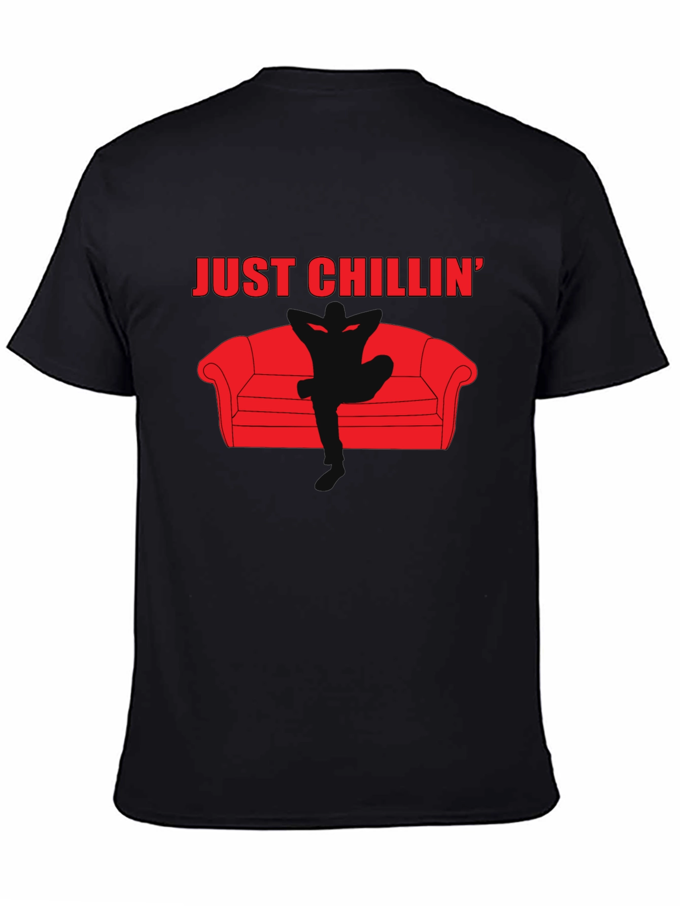 Just Chillin Graphic Black T-Shirt