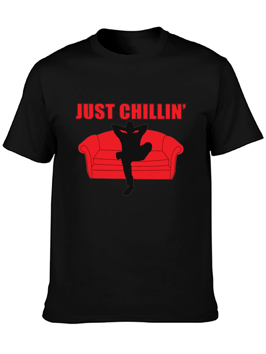 Just Chillin Graphic Black T-Shirt
