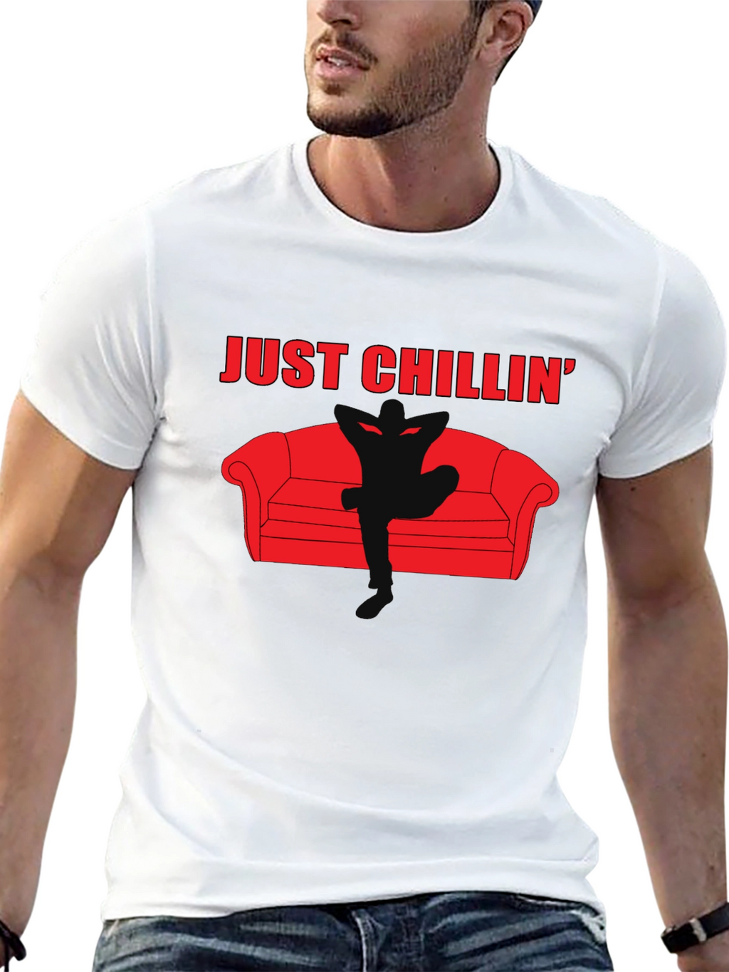 Just Chillin Graphic Black T-Shirt