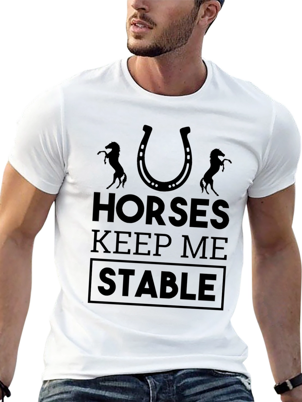 Horses Keep Me Stable Graphic Tee - Unisex