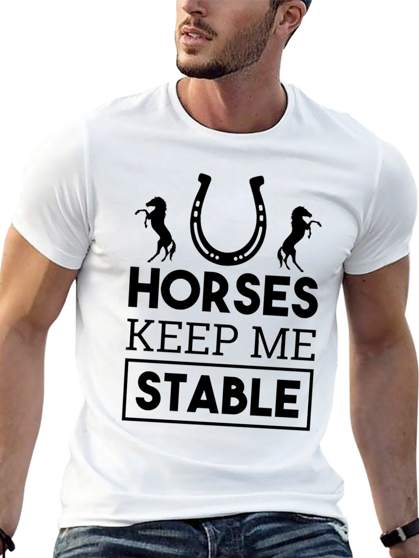 Horses Keep Me Stable Graphic Tee - Unisex