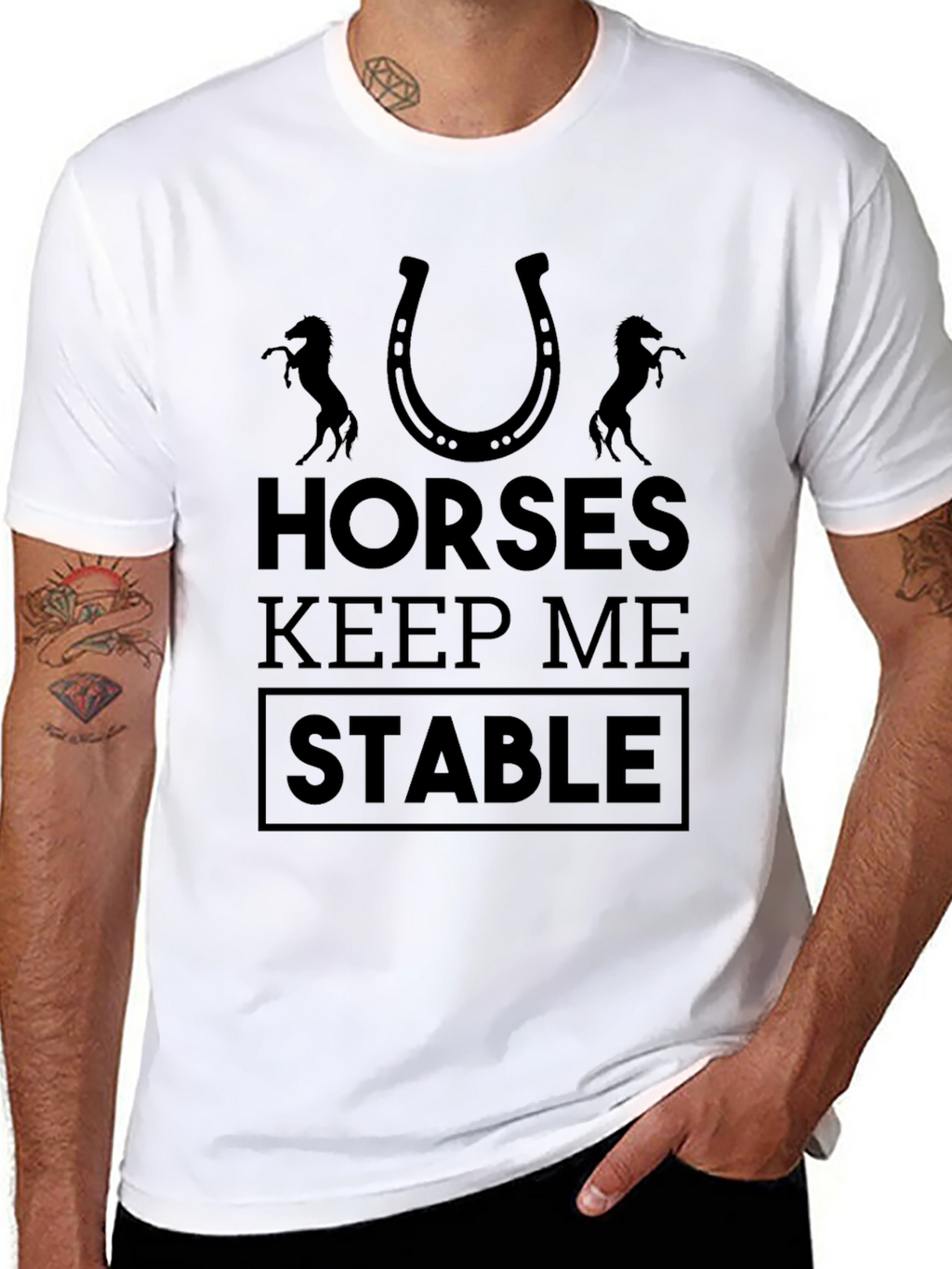 Horses Keep Me Stable Graphic Tee - Unisex