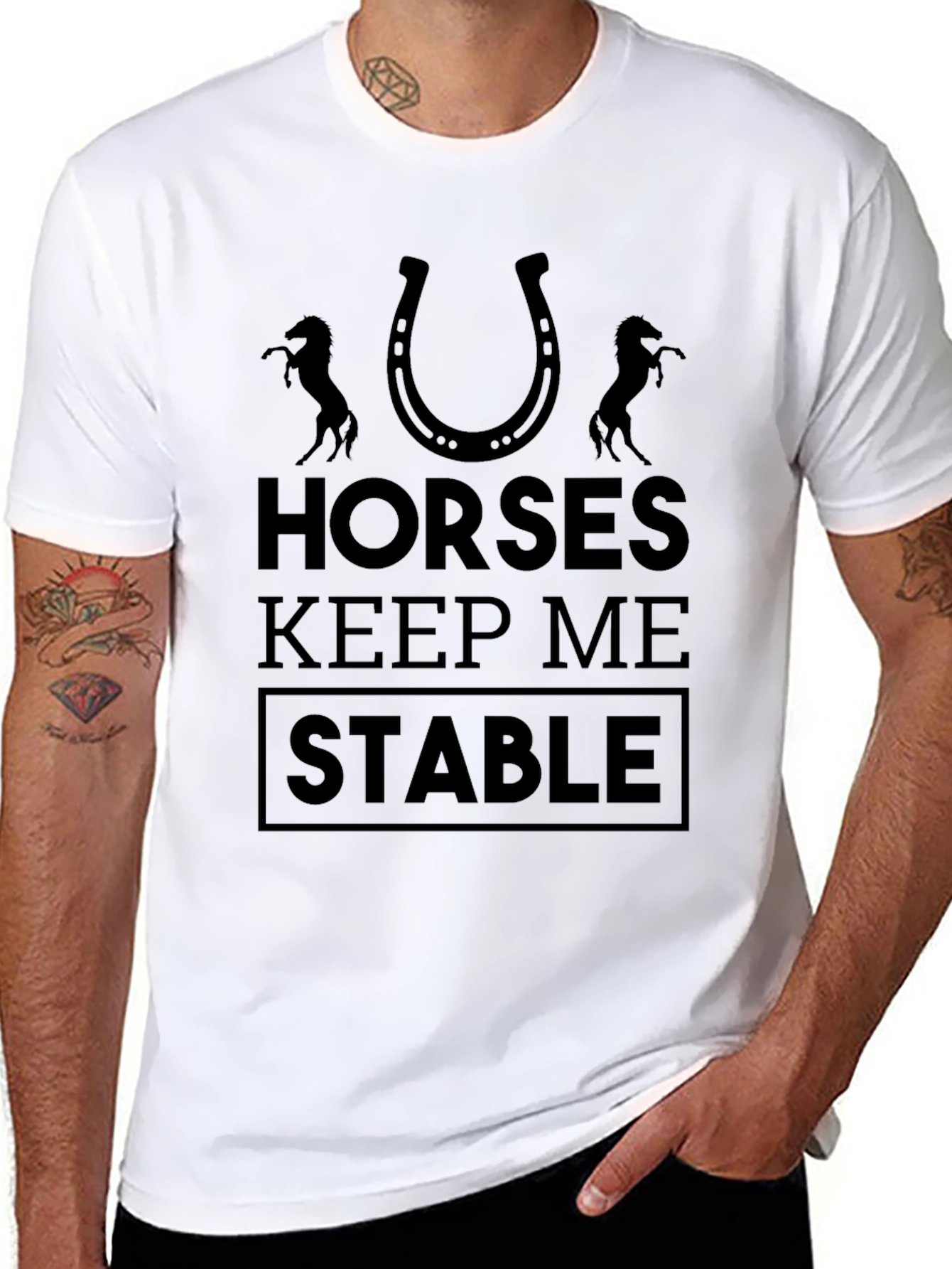 Horses Keep Me Stable Graphic Tee - Unisex